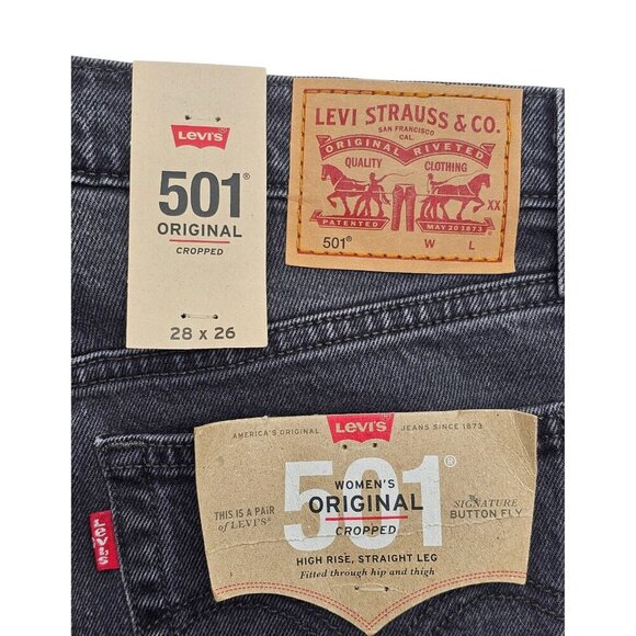 Women's - Levi's 501 High Rise Straight Leg Cropped Jeans, Size 28 x 26 - Picture 6 of 9